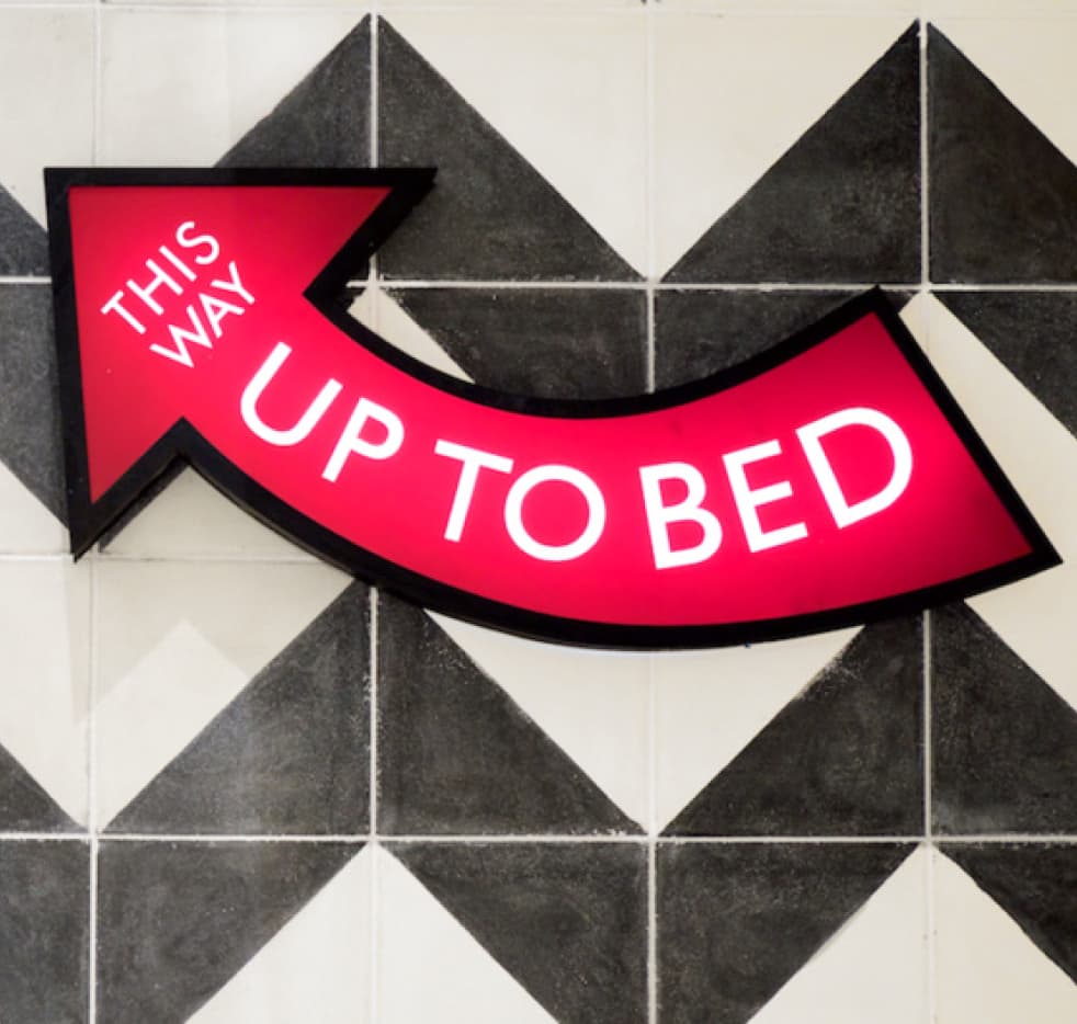 Up to bed signage